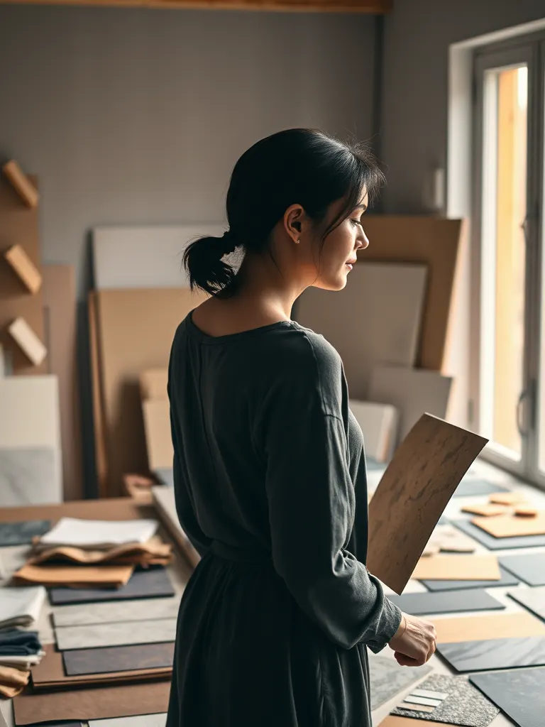 A portrait of Anna Serra, interiors