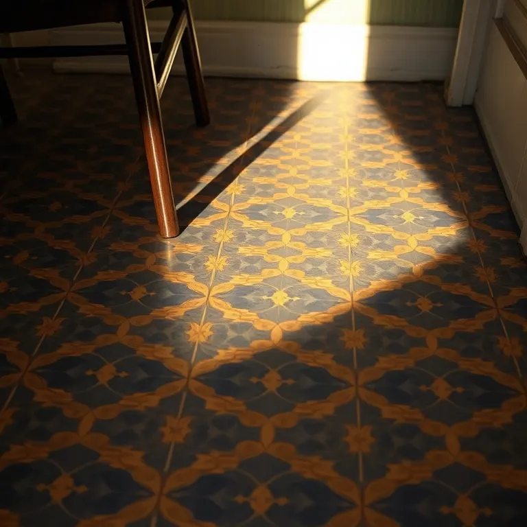 The restored tiled floor of the flat on Carrer Nou