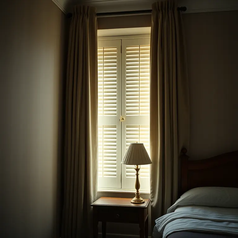 A guest room at Hotel Marina with linen curtains and a lime plaster wall